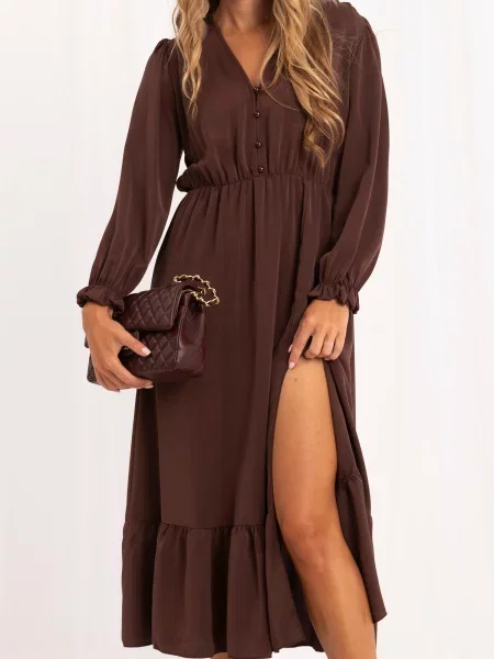 Midi haljina Italy Moda smeđa