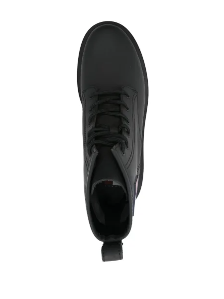 Botine Tommy Jeans cu șireturi din piele negru
