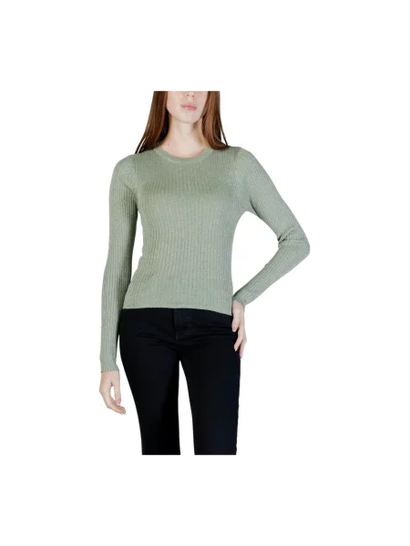 Dzianinowy sweter Jacqueline De Yong z długim rękawem zielony