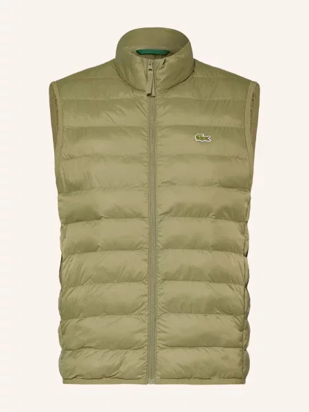 Lacoste Prošívaná Vesta olivová