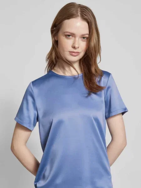 Bluzka o kroju regular fit z okrągłym dekoltem Christian Berg Woman Selection niebieska