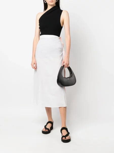 Midi sukně Yohji Yamamoto Pre-owned po kolena s autogramem bílé