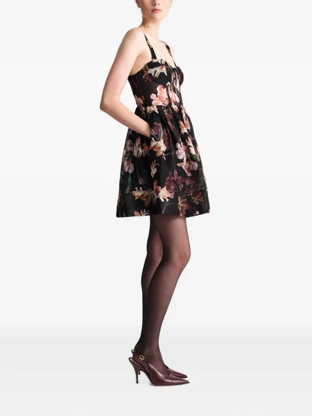 Rochie mini Cara Cara cu model floral cu imagine negru