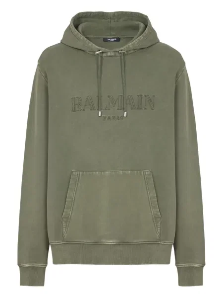 Hanorac cu glugă Balmain cu imagine verde