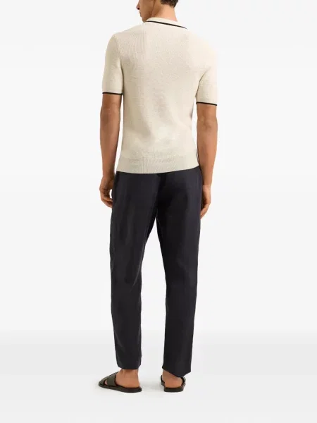 Prugasta košulja Orlebar Brown s V-izrezom bijela