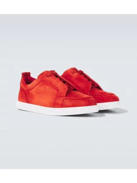 Semišové tenisky Christian Louboutin červená