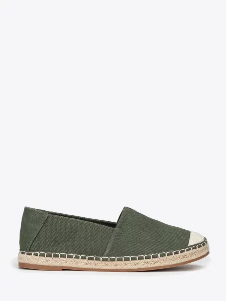 Espadryle z plecionym noskiem zielone