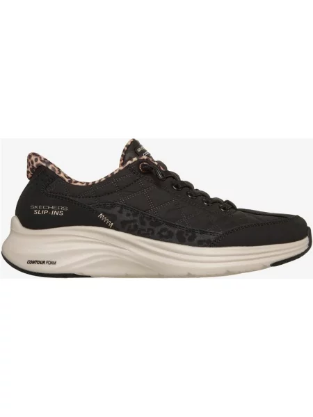 Buty do biegania Skechers Contour Foam Leopard Dream Slip-Ins brązowy lamparci czarny