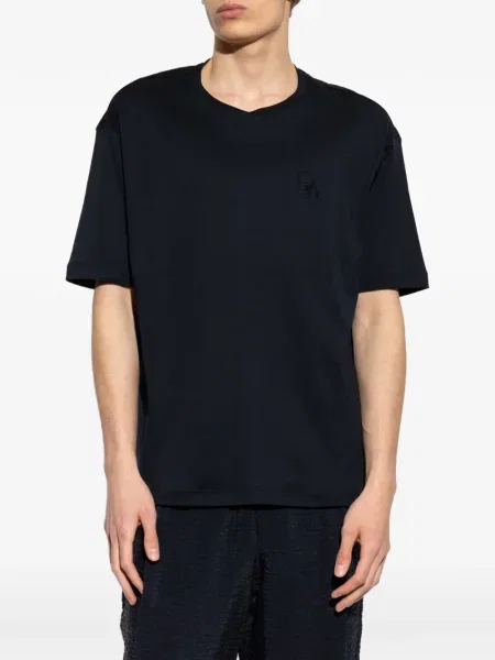 Tricou Giorgio Armani cu broderie albastru