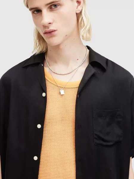 Сорочка AllSaints SUNSMIRK SS relaxed чорний