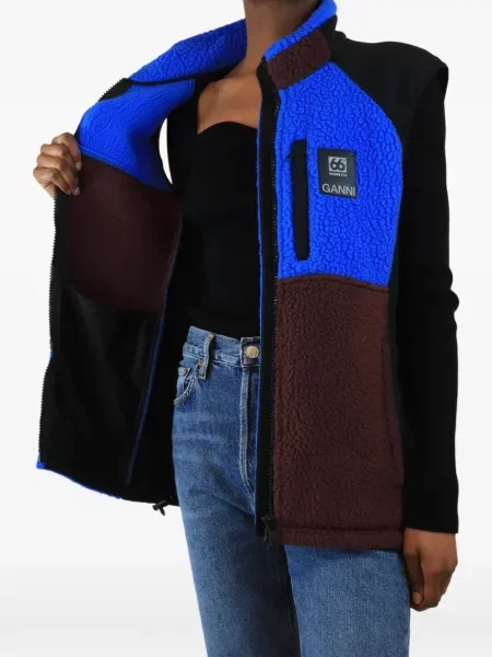 Vestă Ganni din fleece albastru