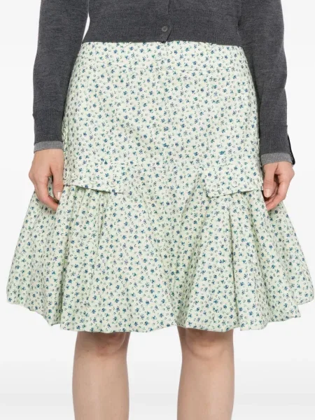Fustă midi Rokh cu model floral cu imagine până la genunchi