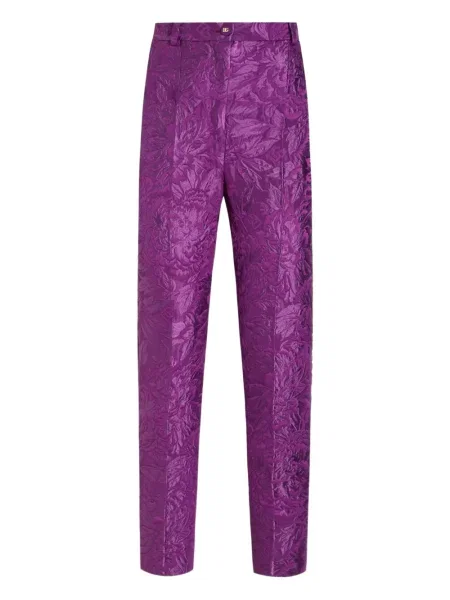 Pantaloni Dolce & Gabbana cu model floral violet