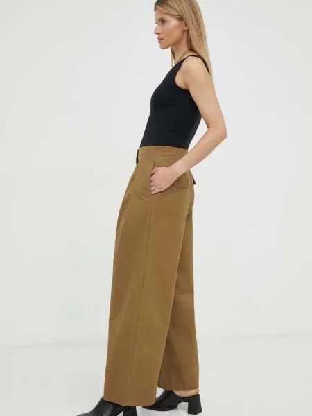 Штани Lovechild широке висока посадка зелений