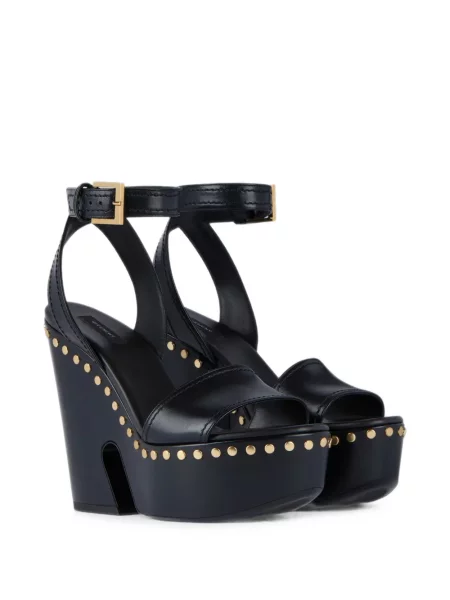Sandale Givenchy din piele cu platformă cu tepi negru