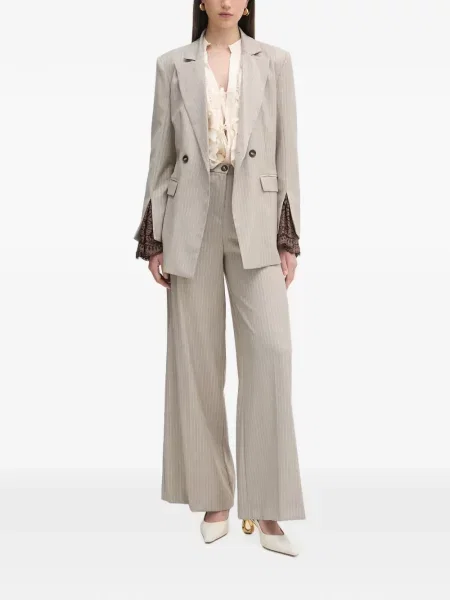 Двуреден блейзър Haveone с дантела сиво