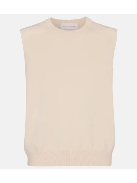 Vestă Extreme Cashmere din cașmir bej