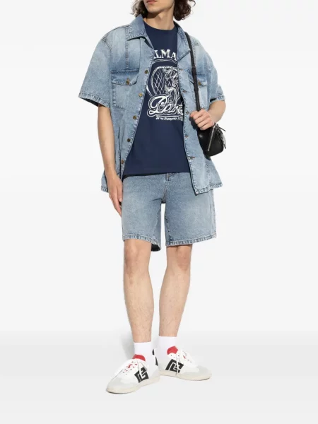 Tricou Balmain cu imagine albastru