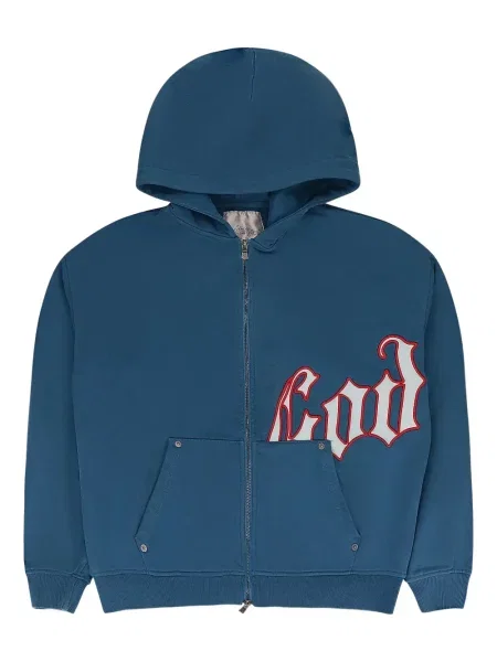 Pulover Godspeed cu glugă albastru