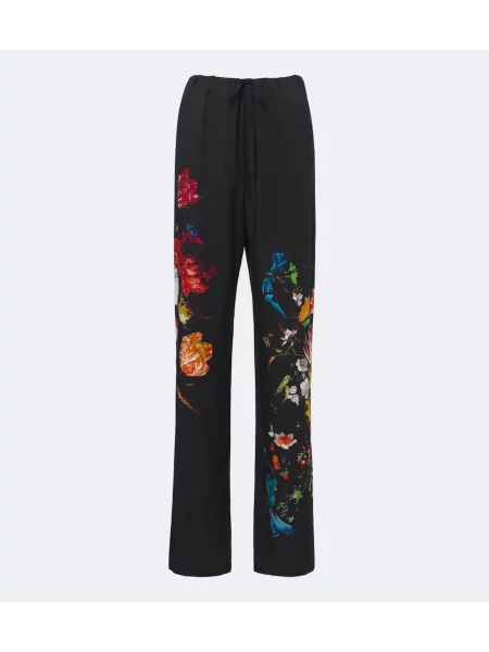 Pantaloni Dries Van Noten cu model floral