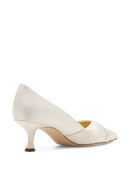 Pantofi cu toc Manolo Blahnik cu bretele alb