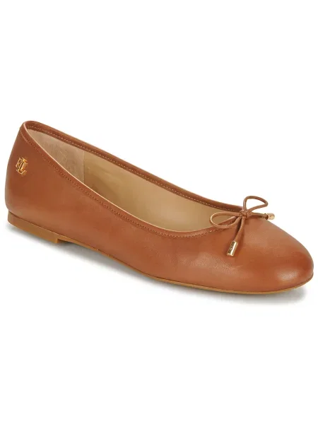 Lauren Ralph Lauren bőr balerina cipő Jayna barna