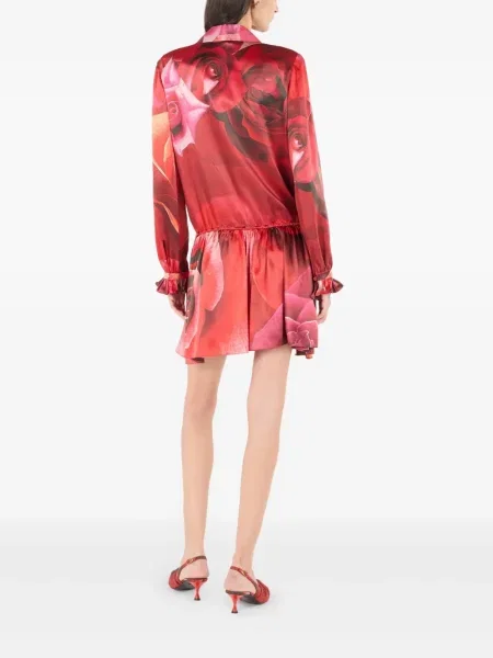 Rochie mini Roberto Cavalli cu imagine roșu