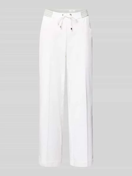 Spodnie materiałowe o kroju wide fit w długości model Sue' Toni białe