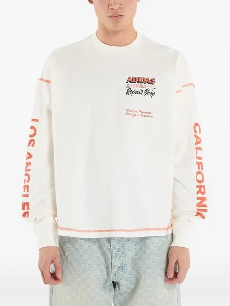 Tricou Adidas lung cu dungi alb