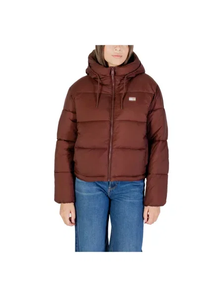 Kurtka jeansowa Tommy Jeans z kapturem brązowa