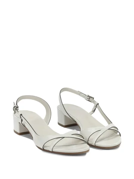 Sandale Del Carlo slingback cu bretele alb