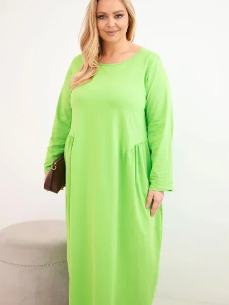 Rochie maxi Kesi Włoski cu mâneci lungi verde