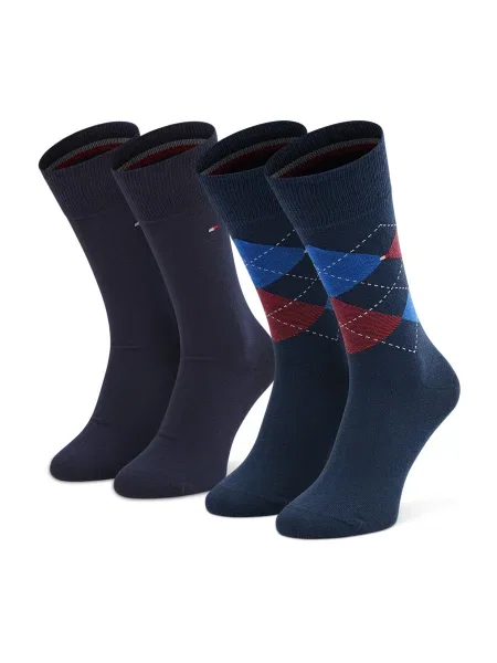 Tommy Hilfiger 2 pár hosszú szárú férfi zokni Sötétkék