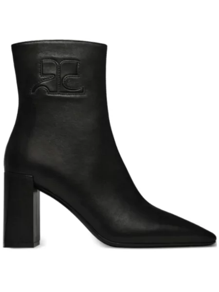 Botki Courreges z logo czarne