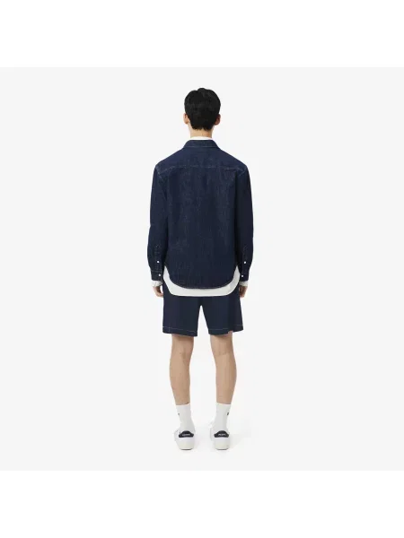 Lacoste Szorty Z Bawełnianej Tkaniny Twill I Relaxed Fit granatowe