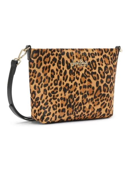 Wielobarwność torebka skórzana Mc2 Saint Barth w grochy skórzana brązowa