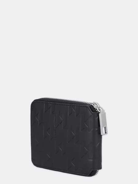 Шкіряний гаманець Karl Lagerfeld K/LOOM чорний