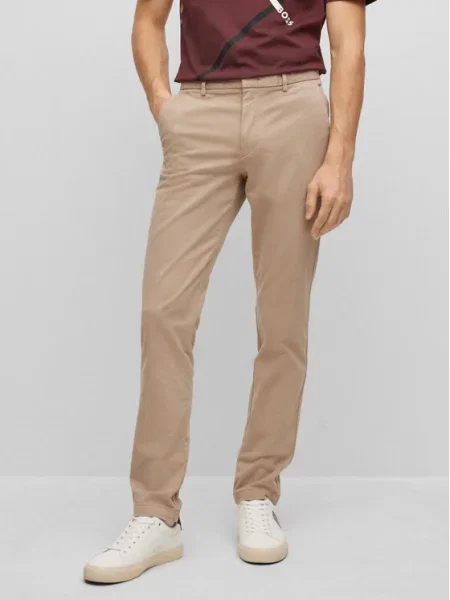 Stretch chino nadrág Boss fekete