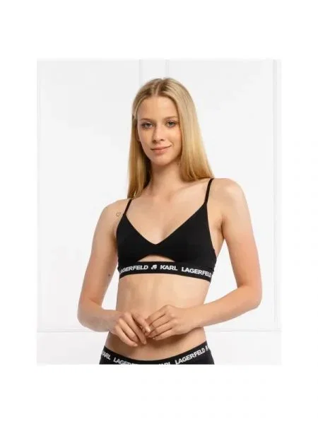 Karl Lagerfeld Sutien Peephole Logo negru