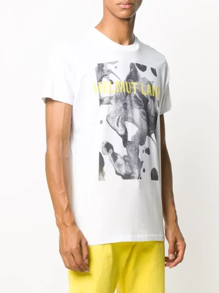 Krátké tričko Helmut Lang s potiskem bílé