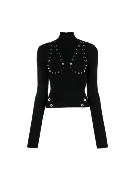 Dzianinowy top Off-white z wysokim kołnierzem biały