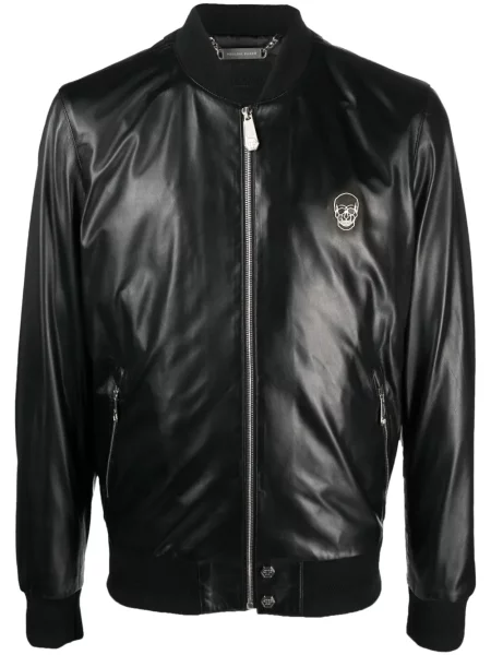 Geanta de piele Philipp Plein negru