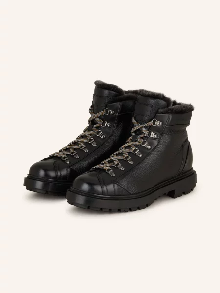 Santoni Botki Sznurowane Farah schwarz czarne