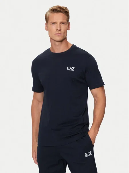 Къс тениска Ea7 Emporio Armani синьо