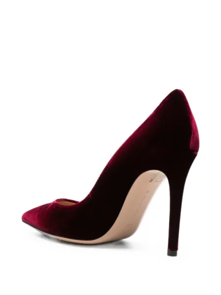 Pantofi cu toc Gianvito Rossi de catifea roșu