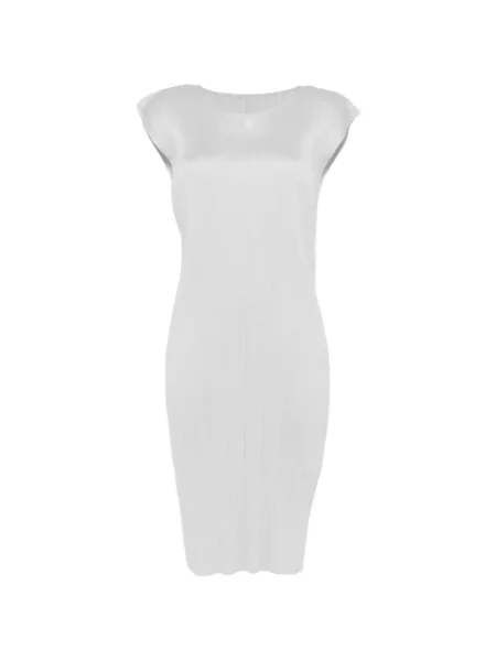 Rochie midi Pleats Please Issey Miyake până la genunchi de costum alb