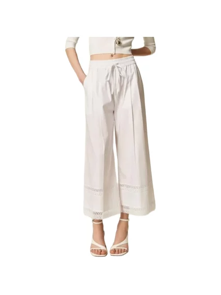 Pantaloni Twin Set alb