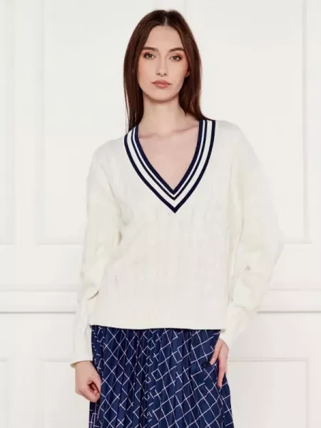 Marc Cain Pulover | Relaxed fit | cu adaos de mătase și cașmir