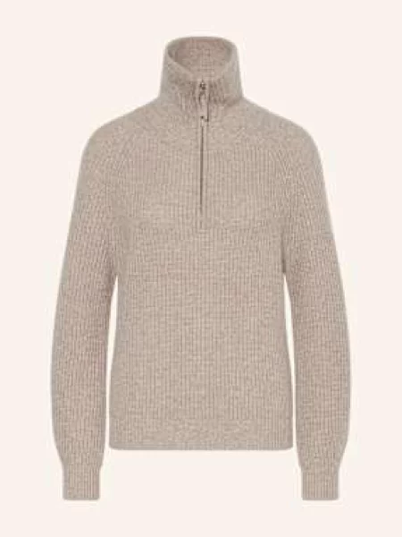 Darling Harbour Sweter Typu Troyer Z Dodatkiem Kaszmiru beige beżowy