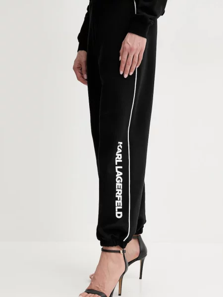 Karl Lagerfeld pantaloni de trening femei cu imprimeu negru